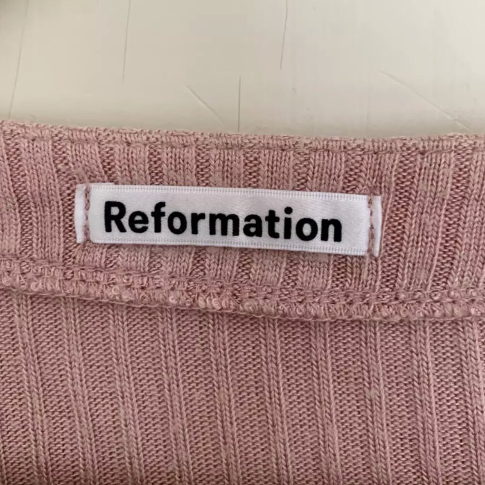 Reformation Gellar Knit Button-Up Top, Size Xs, L… - image 4